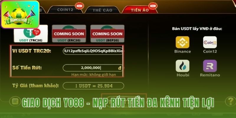 Hệ thống nạp rút tiền đa kênh nhanh chóng và an toàn tuyệt đối